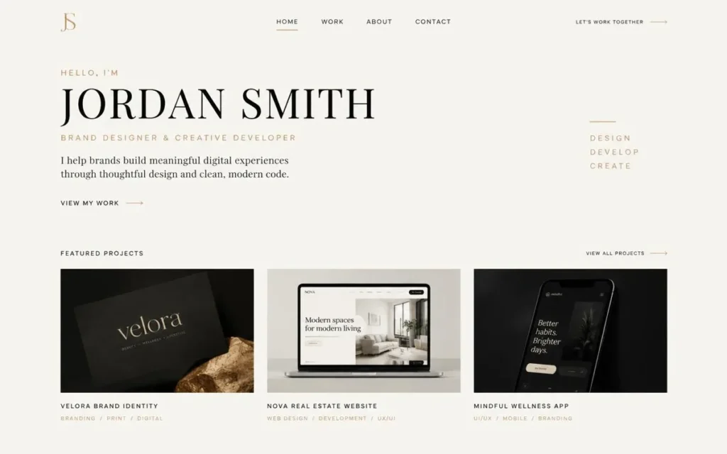 Portfolio Template Reference concept preview